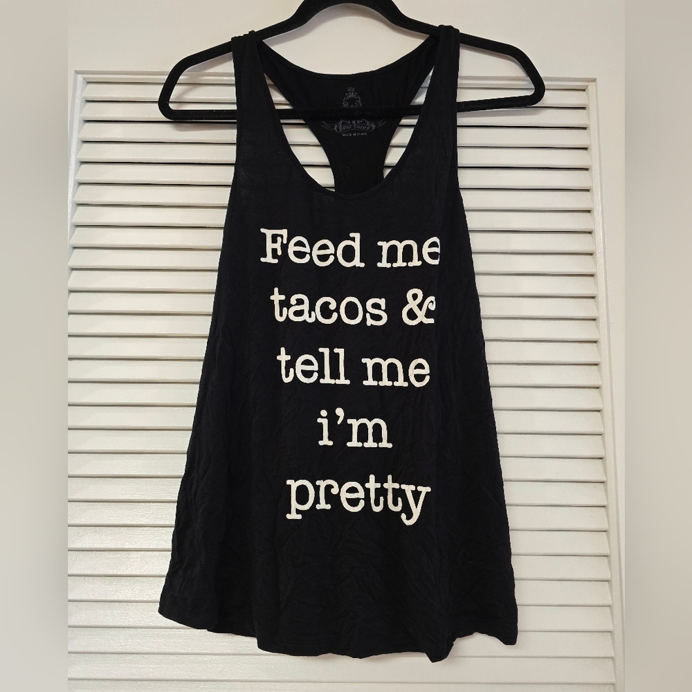 Bear Dance - Feed Me Tacos & Tell Me I'm Pretty Graphic Racerback Tank Top